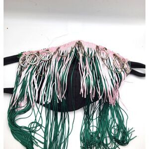 Handmade Fringe Mask with Chain and Circles Brebitz